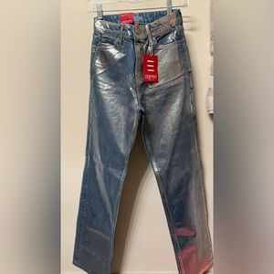 Brand new with tags silver foil straight leg Esprit jeans